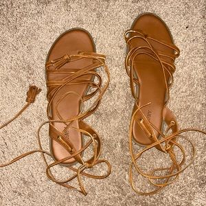 Lace up tie sandals